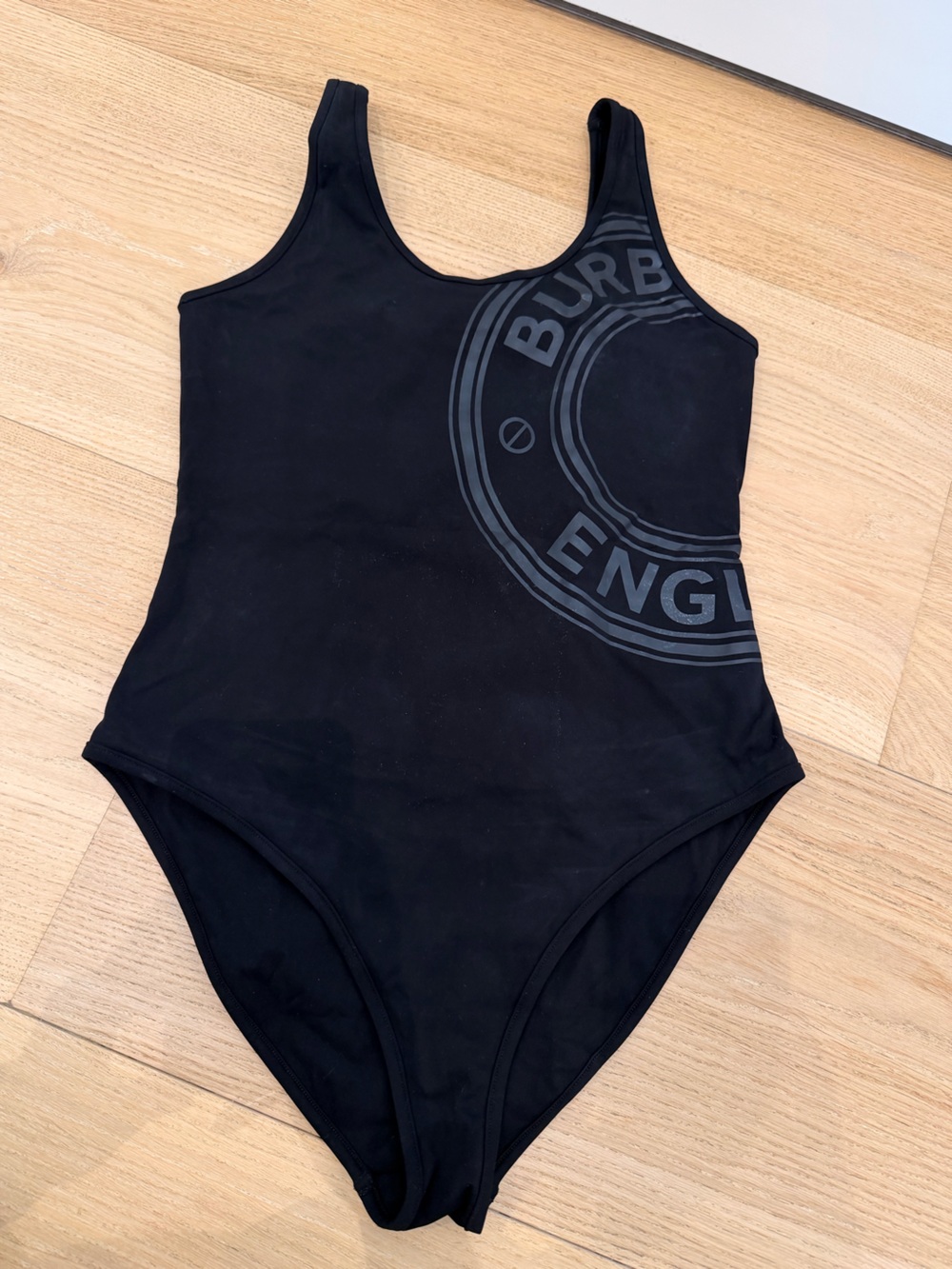 Burberry Black Logo One-Piece Swimwear